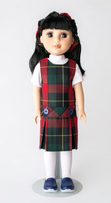 Red, Navy & Green Plaid Dropped Waist 66 for Wellie Wishers